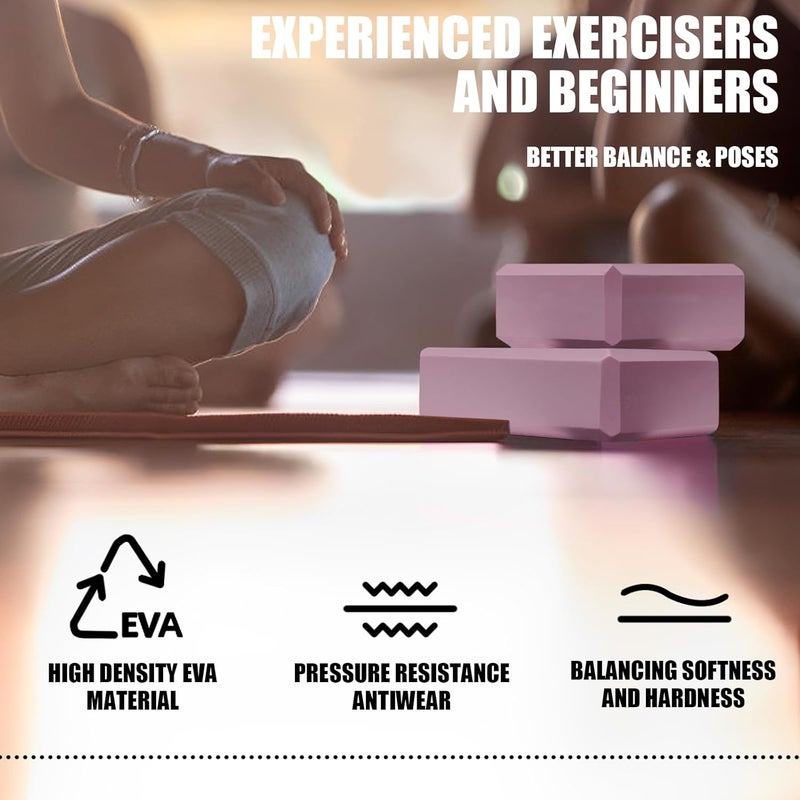 Septo 2 Pcs Yoga Blocks, 9"x6"x3" Foam Blocks Yoga Props for Pilates Stretching and Meditation Exercise Blocks Lightweight Yoga Essentials - Image 5